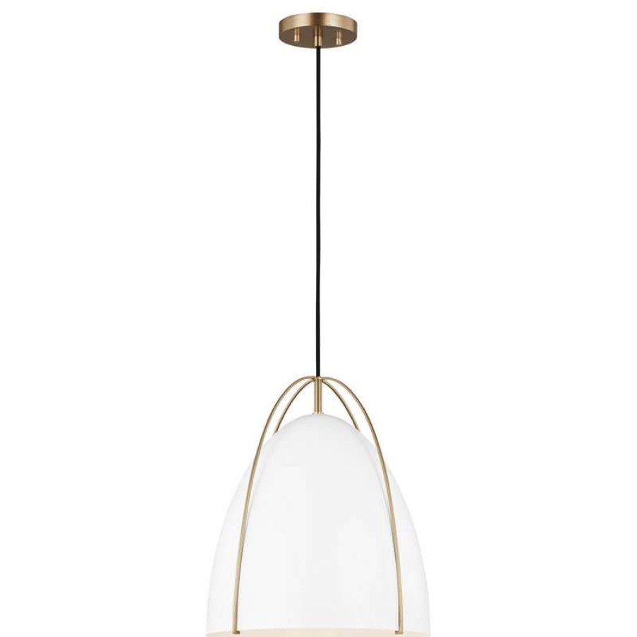 Ceiling Lighting * | Buy Generation Lighting Norman 1-Light Pendant, Satin Brass