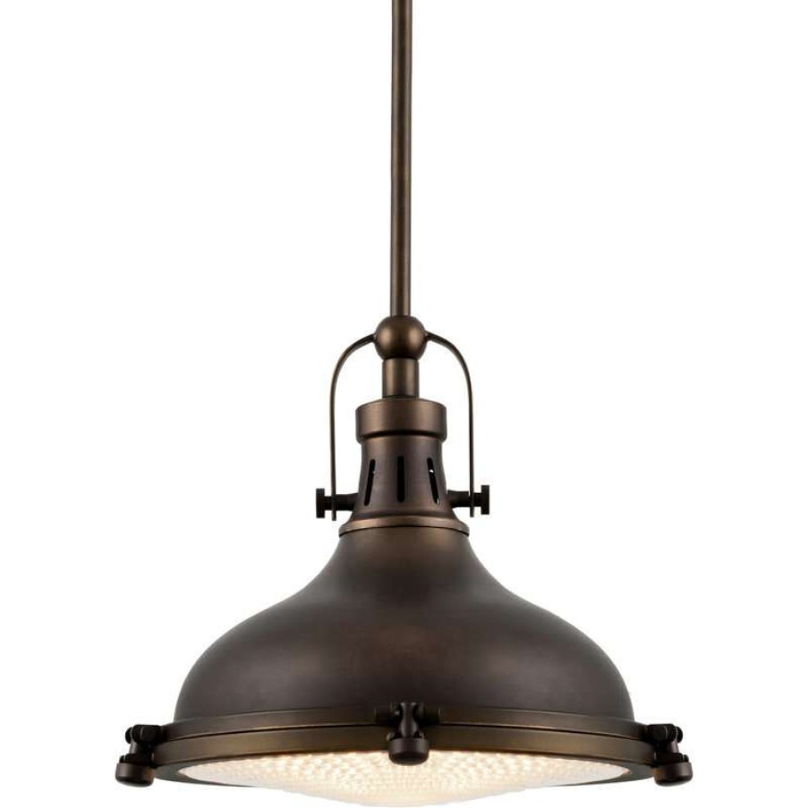 Ceiling Lighting * | Promo Kira Home Beacon 11 Farmhouse / Nautical Pendant Light, Round Fresnel Glass