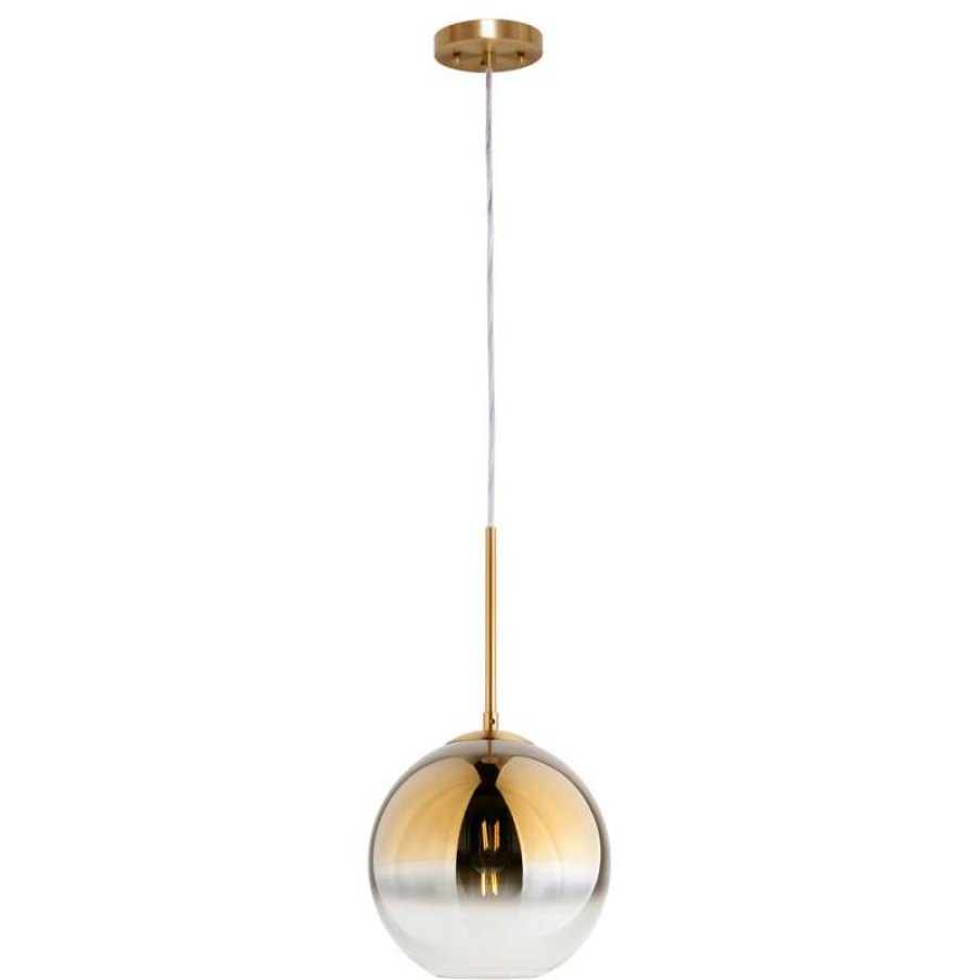 Ceiling Lighting * | New Forte Lighting, Inc. 1-Lt 11 Gold Glass Pendant, Soft Gold