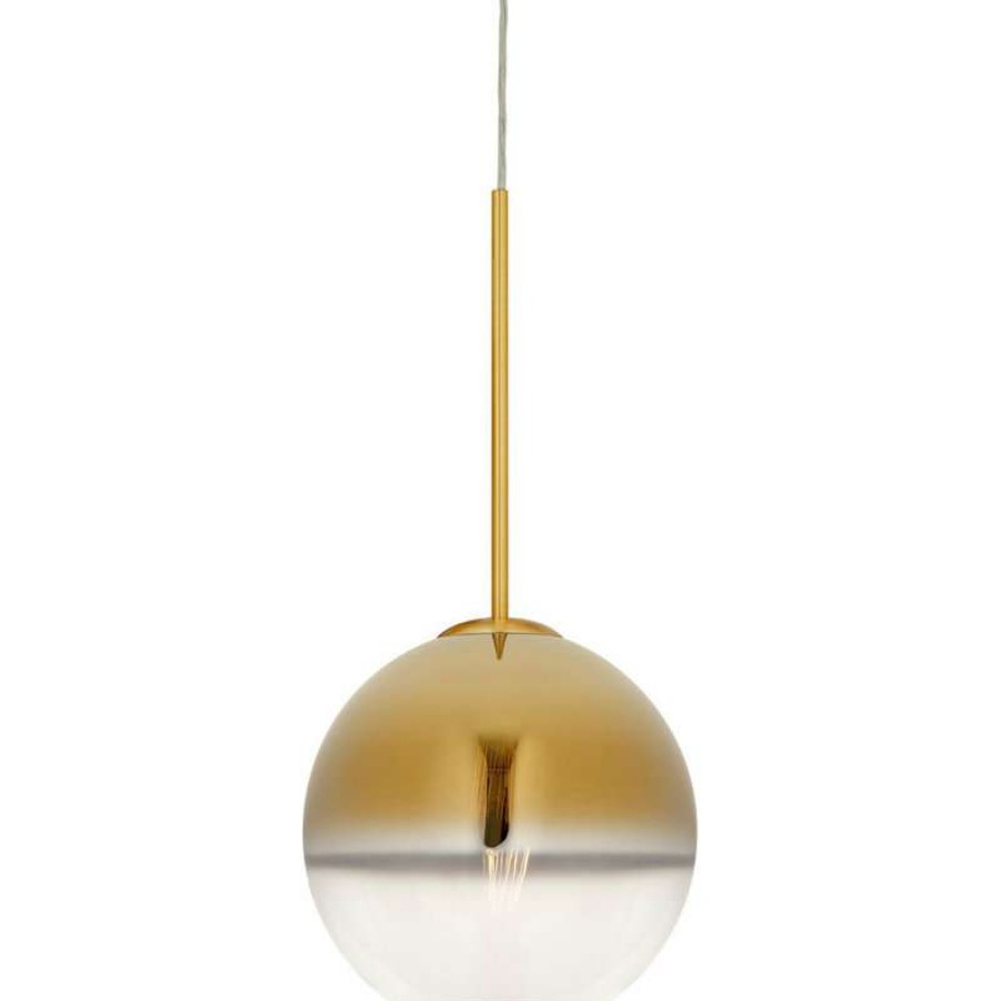 Ceiling Lighting * | New Forte Lighting, Inc. 1-Lt 11 Gold Glass Pendant, Soft Gold