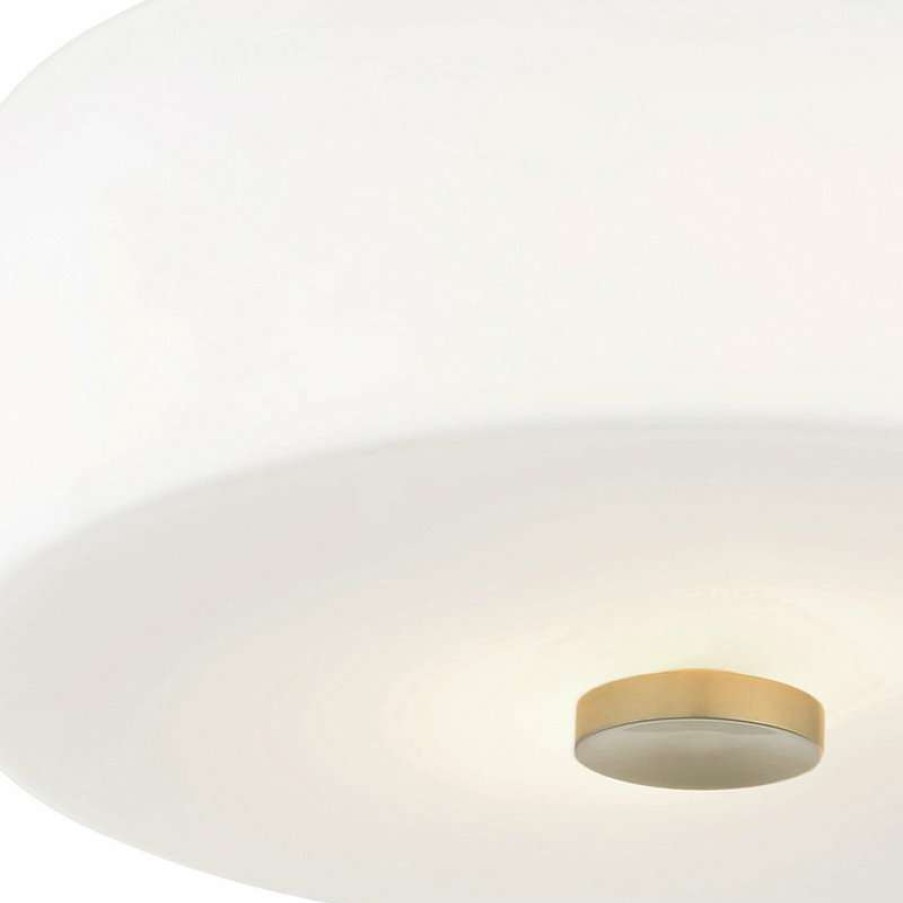 Ceiling Lighting * | Budget Hudson Valley Lighting Sophie 2-Light Flush Mount, Aged Brass