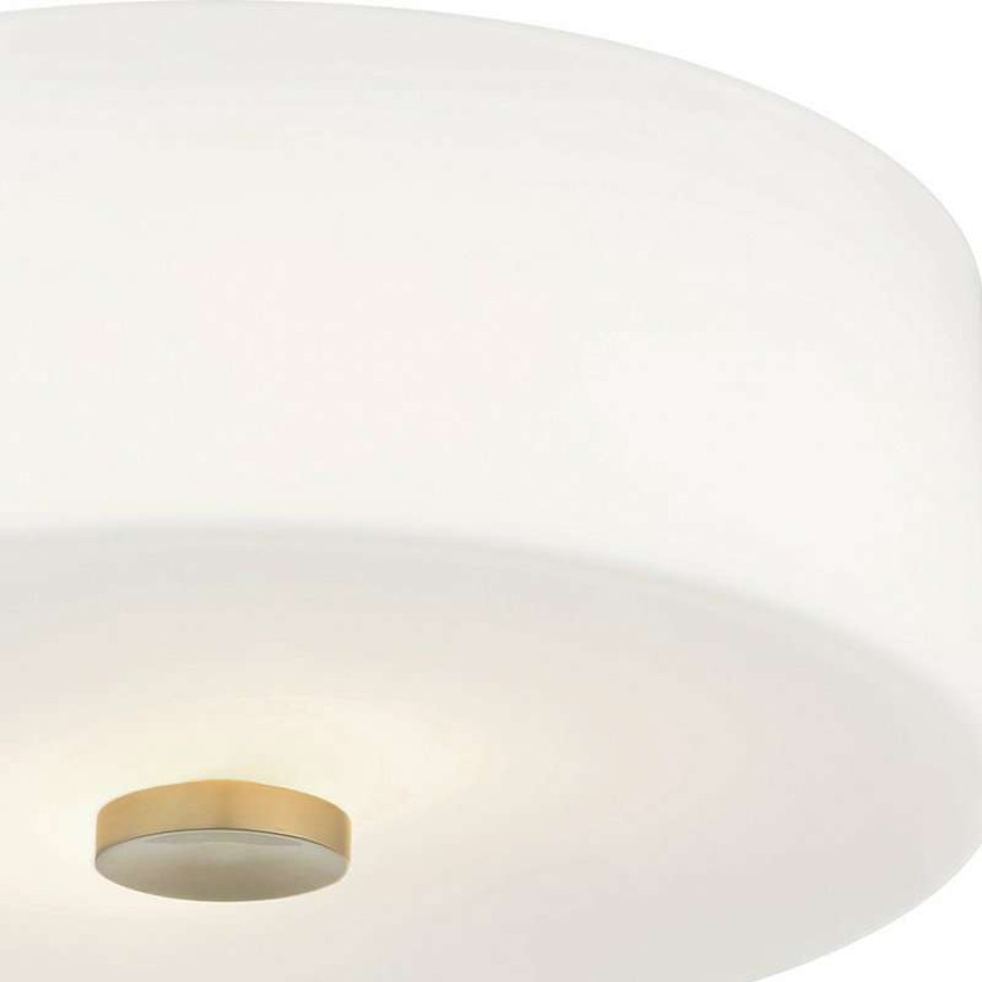 Ceiling Lighting * | Budget Hudson Valley Lighting Sophie 2-Light Flush Mount, Aged Brass