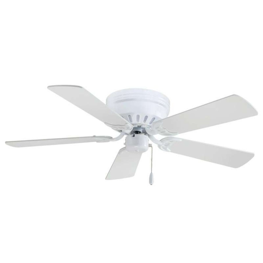 Ceiling Lighting * | Best Deal Minka Aire Minkaaire White Mesa 42 5-Blade Indoor Flush Mount Fan