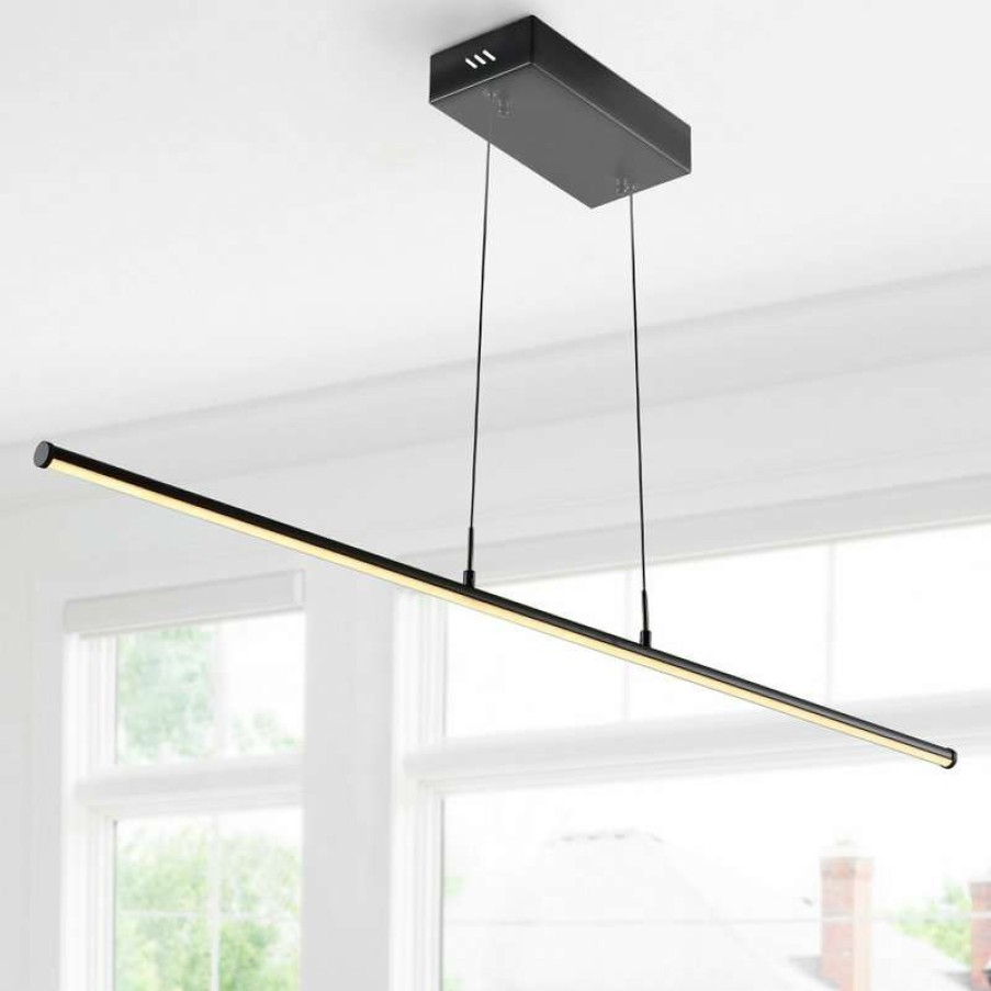 Kitchen & Cabinet Lighting * | Buy Jonathan Y Conley 39.5 Dimmable Adjustable Integrated Led Linear Pendant, Black