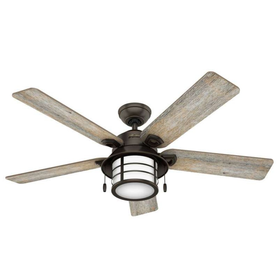 Ceiling Lighting * | Outlet Hunter Fan Company 54 Key Biscayne Onyx Bengal Ceiling Fan With Light