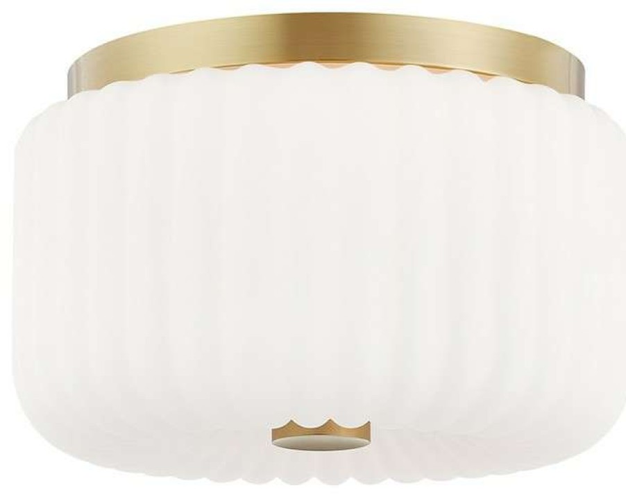 Ceiling Lighting * | Top 10 Mitzi By Hudson Valley Mitzi H340502-Agb, 2 Light Flush Mount