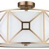 Ceiling Lighting * | Promo Woodbridge Lighting Inc. Regan 3-Light Semi-Flush, Brass, Medium, Led