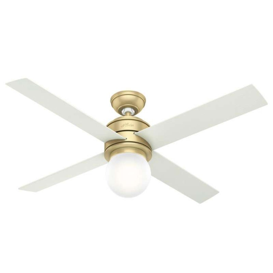 Ceiling Lighting * | Promo Hunter Fan Company 52 Hepburn Ceiling Fan With Light With Wall Control, White