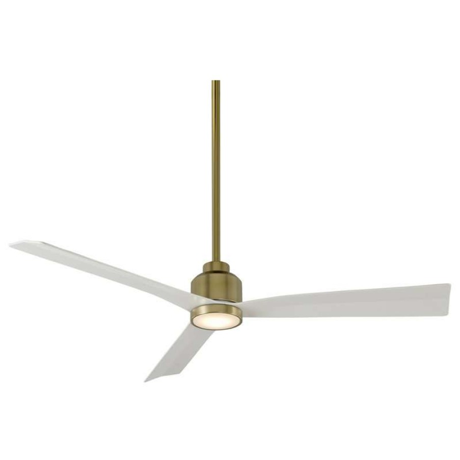 Ceiling Lighting * | Cheap Wac Lighting Clean 1 Light 52 Indoor Ceiling Fan, Included, Satin Brass Matte White