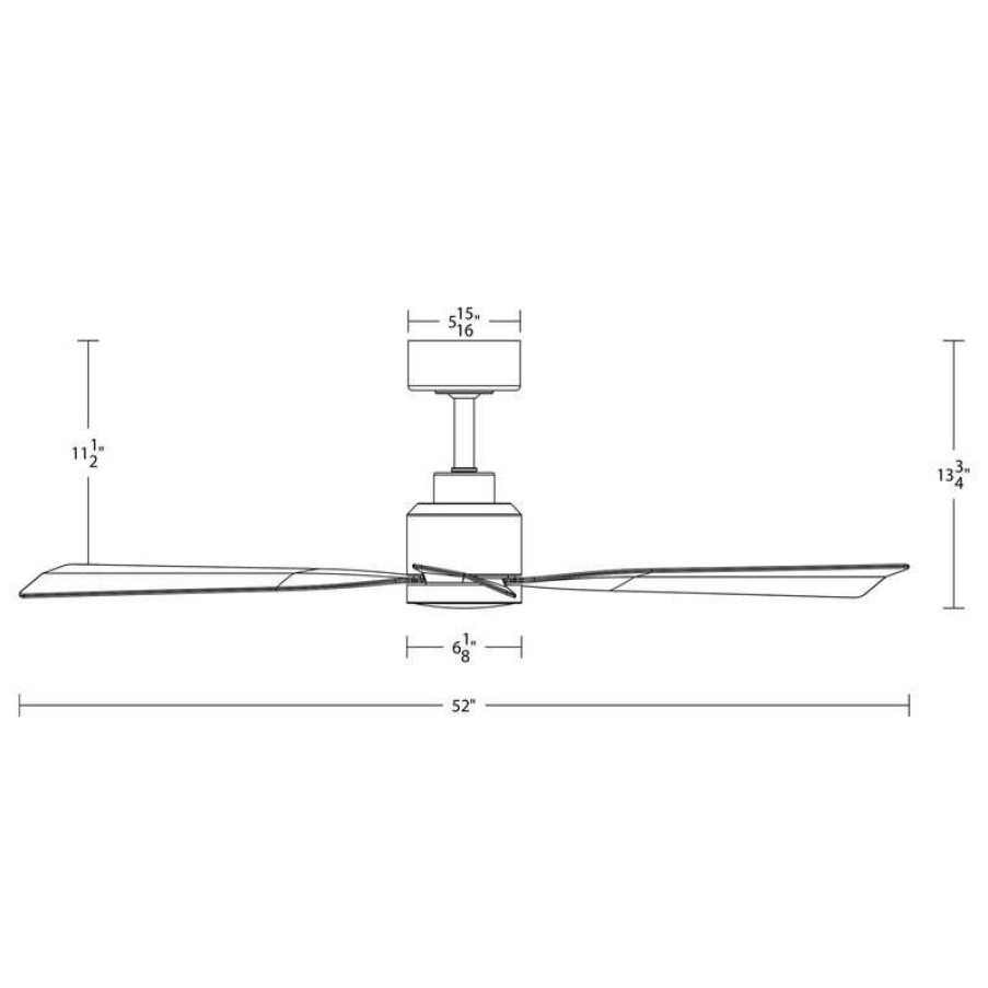 Ceiling Lighting * | Cheap Wac Lighting Clean 1 Light 52 Indoor Ceiling Fan, Included, Satin Brass Matte White