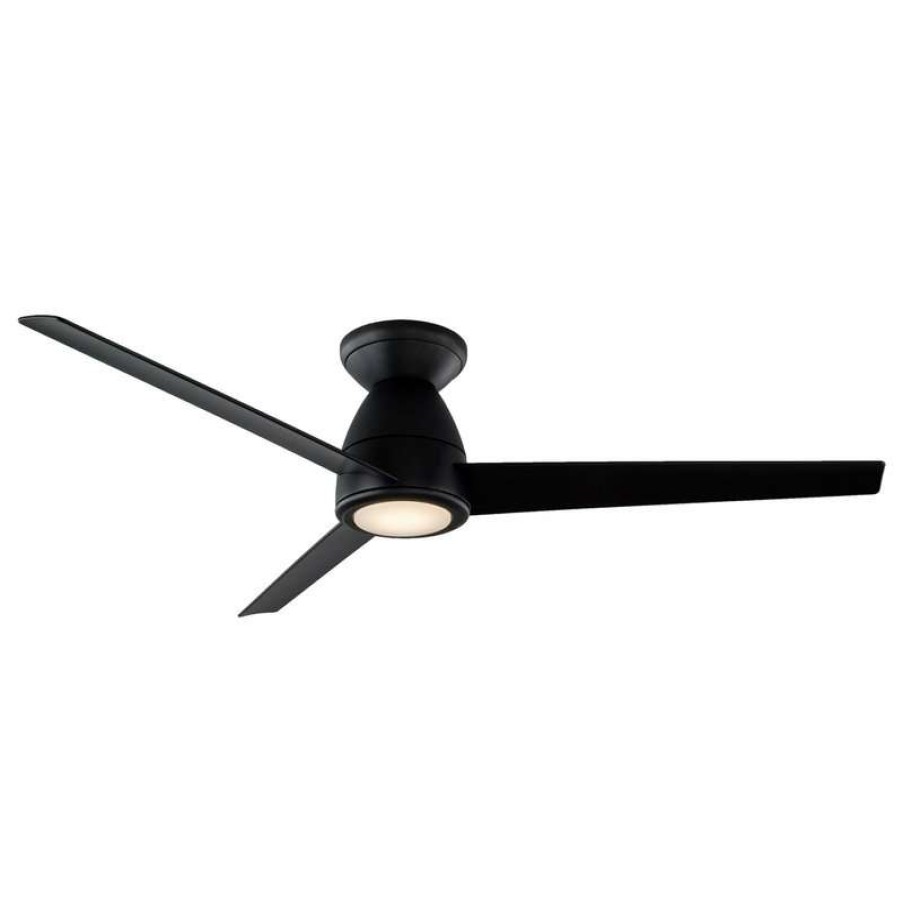 Ceiling Lighting * | Coupon Modern Forms Tip Top 3-Blade Smart Flush Mount Ceiling Fan 52 Matte Black, 3000K Led Kit