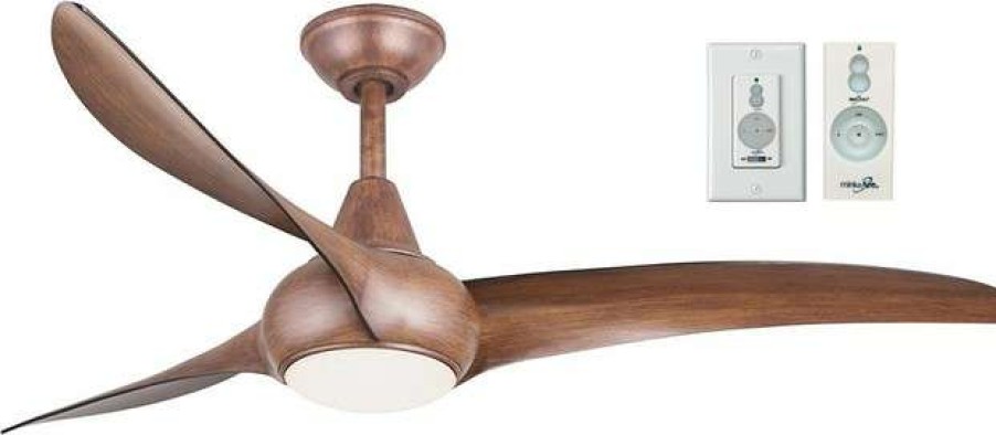 Ceiling Lighting * | Discount Minka Aire Minka Light Wave 52 Ceiling Fan W/Remote & Wall Control Bundle-Distressed Koa