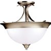 Ceiling Lighting * | Buy Kichler Dover Semi Flush 3-Light, Brushed Nickel