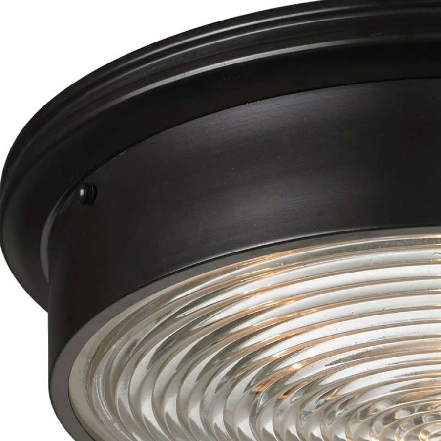 Ceiling Lighting * | Best Reviews Of Elk Home Chadwick 3-Light Flush Mount, Oiled Bronze