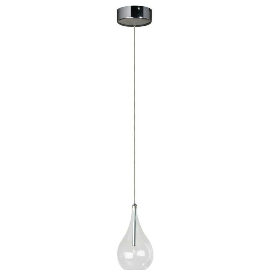 Ceiling Lighting * | Best Pirce Et2 Contemporary Lighting Larmes, Single Pendant, Polished Chrome, Clear