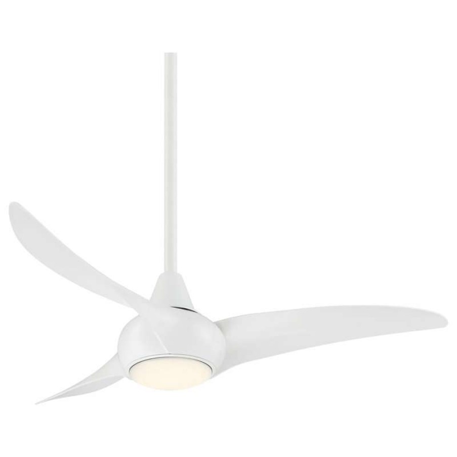 Ceiling Lighting * | Cheapest Minka Aire Light Wave Led Ceiling Fan With Remote Control, White