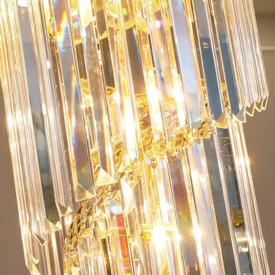 Ceiling Lighting * | Best Deal Mirodemi Crystal Black Designer Led Chandelier For Lobby, Foyer, Staircase, Living Room,