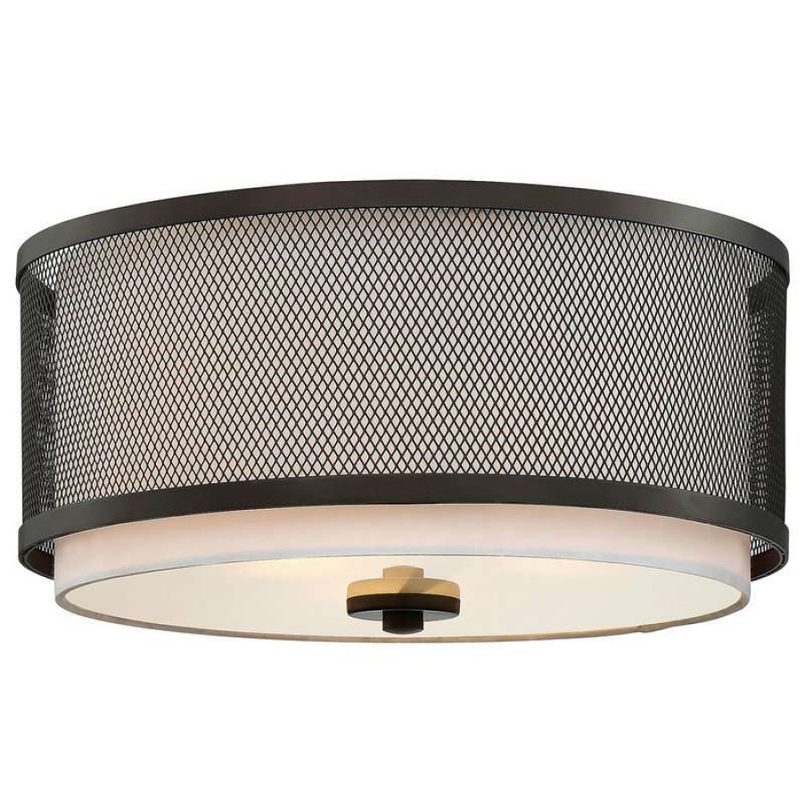 Ceiling Lighting * | Outlet Helmsman Lighting Works 3-Light Flush Mount, Oil Rubbed Bronze