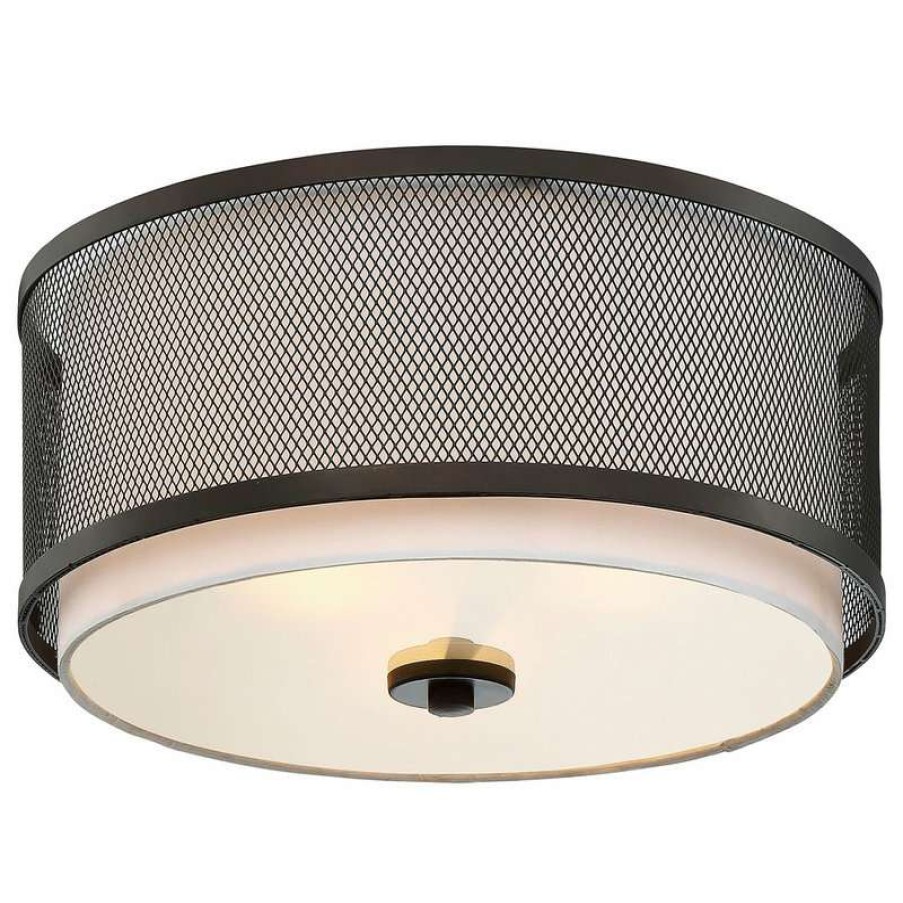 Ceiling Lighting * | Outlet Helmsman Lighting Works 3-Light Flush Mount, Oil Rubbed Bronze