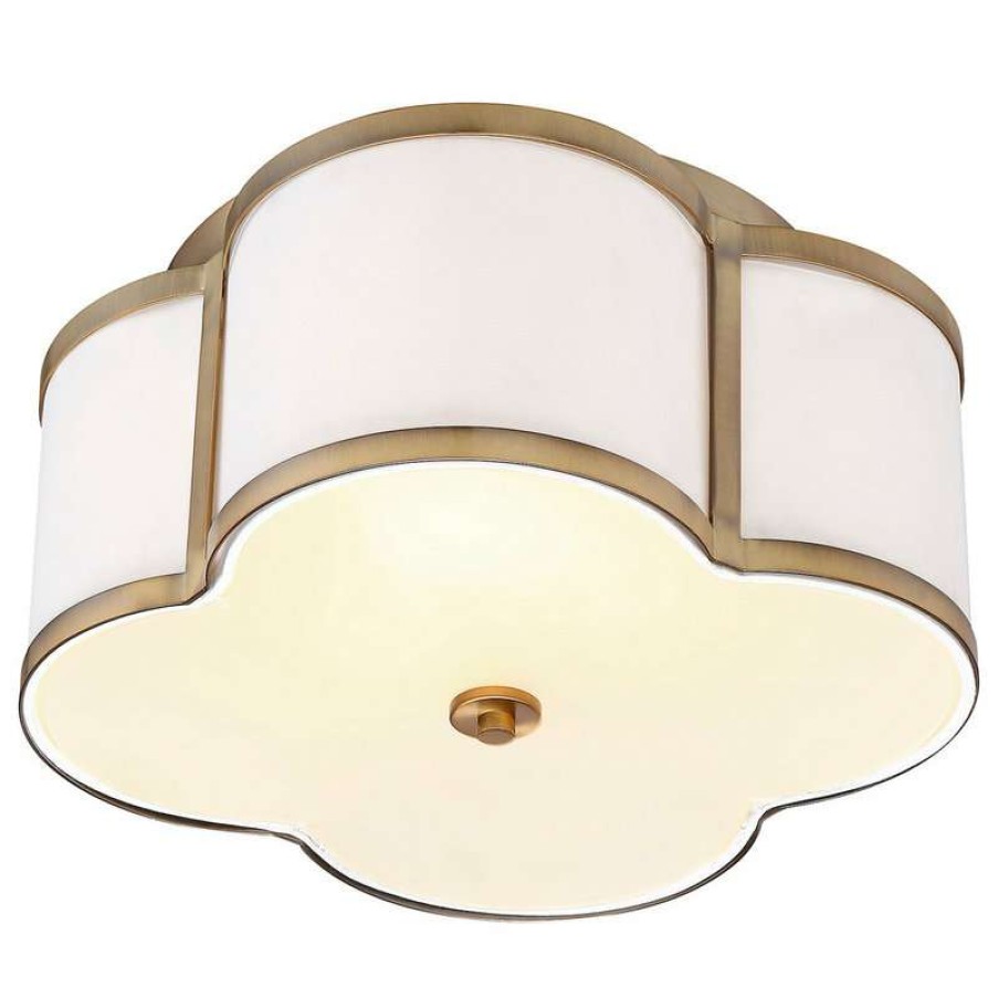 Ceiling Lighting * | Deals Helmsman Lighting Works 3-Light Semi-Flush Mount, Natural Brass