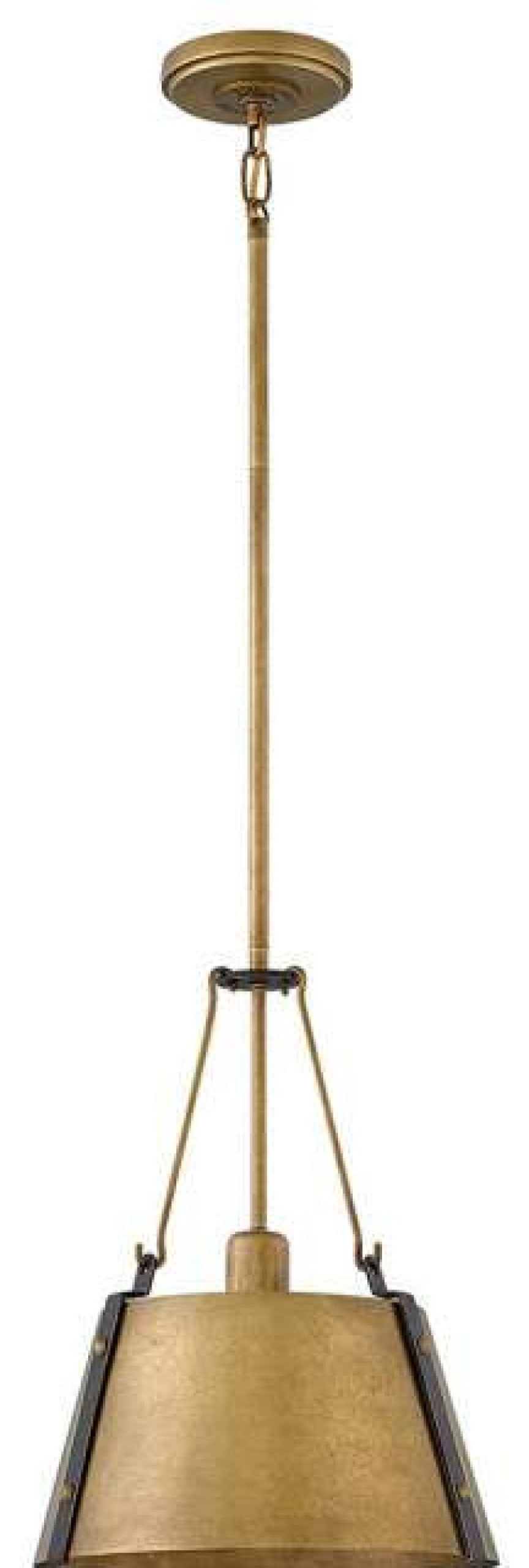 Ceiling Lighting * | Flash Sale Hinkley Cartwright Small Pendant, Rustic Brass