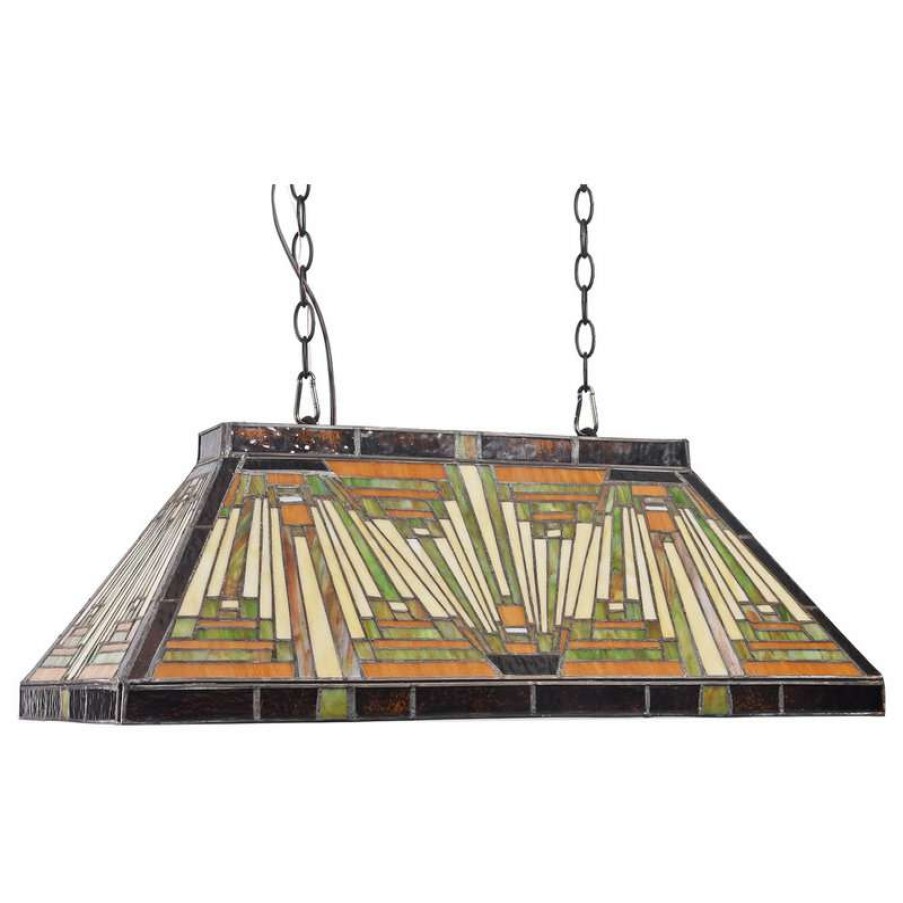 Kitchen & Cabinet Lighting * | Cheap Chloe Lighting, Inc. Chloe-Lighting Innes Mission 3-Light Blackish Bronze Island Pendant 28 Wide