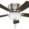 Ceiling Lighting * | Outlet Hunter Fan Company Hunter Haskell 42 2-Light Ceiling Fan In Brushed Nickel