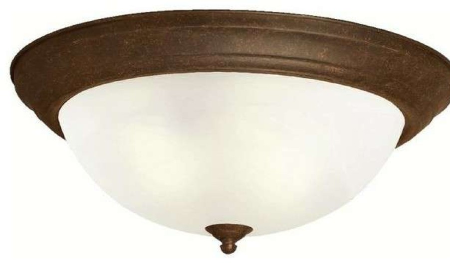 Ceiling Lighting * | Brand New Kichler 3-Light Tannery Bronze Bowl Flush Mount