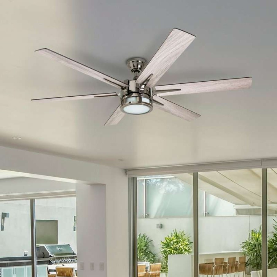 Ceiling Lighting * | Coupon Honeywell Ceiling Fans Honeywell Kaliza Modern Ceiling Fan With Light And Remote, 56 , Gun Metal