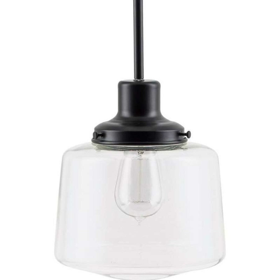 Ceiling Lighting * | Top 10 Linea Di Liara Scolare Pendant Light With Bulb, Black