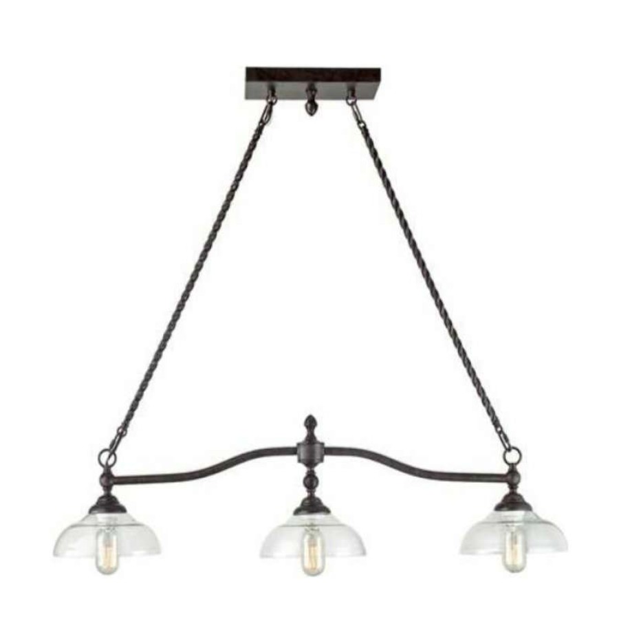 Kitchen & Cabinet Lighting * | Wholesale Lnc Lighting Lnc 3-Lights Farmhouse Antique Bronze Linear Chandelier For Dining Room