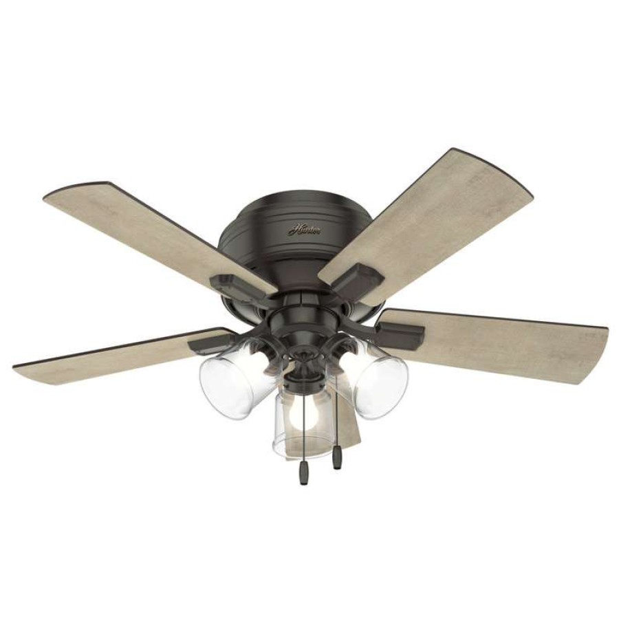 Ceiling Lighting * | Best Sale Hunter Fan Company Crestfield Noble Bronze Ceiling Fan With Light, 42