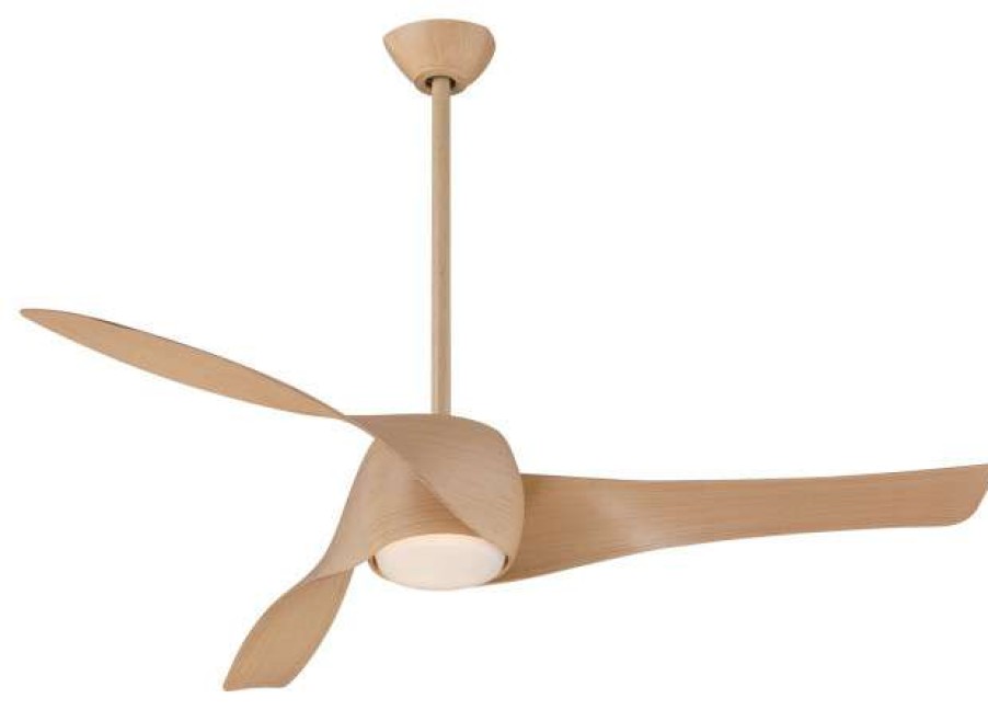 Ceiling Lighting * | Cheap Minka Aire F803Dl-Mp 58 Ceiling Fan With Led Light And Remote Control, Maple