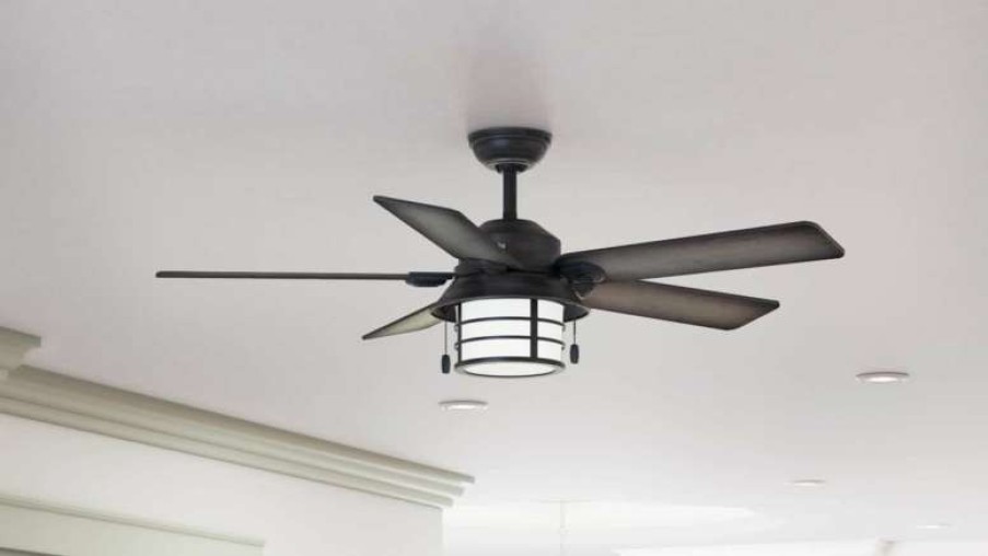 Ceiling Lighting * | Best Pirce Hunter Fan Company 54 Key Biscayne Weathered Zinc Ceiling Fan With Light