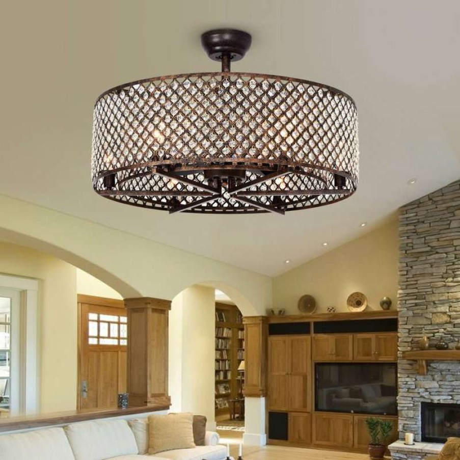 Ceiling Lighting * | Top 10 Warehouse Of Tiffany, Inc Miyaka 6-Light Ceiling Fan (With Remote)