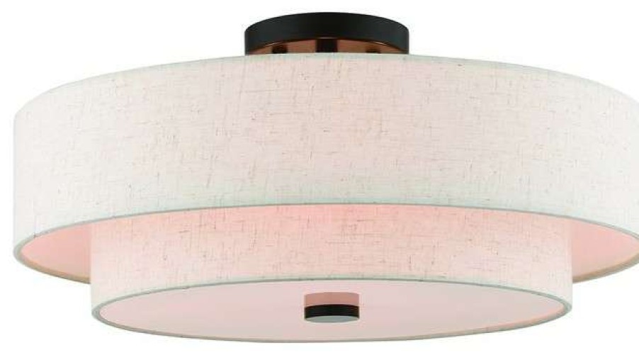 Ceiling Lighting * | Discount Livex Lighting Inc. 4 Light Ceiling Mount, English Bronze