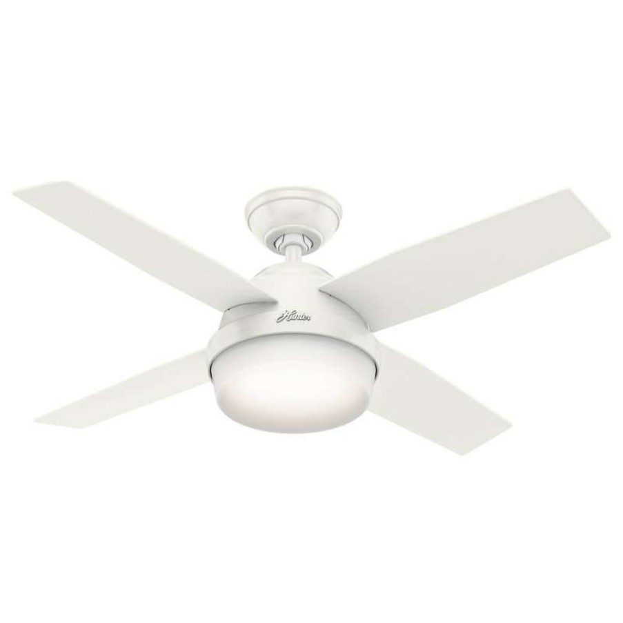 Ceiling Lighting * | Coupon Hunter Fan Company 44 Dempsey Fresh White Ceiling Fan With Light/Remote