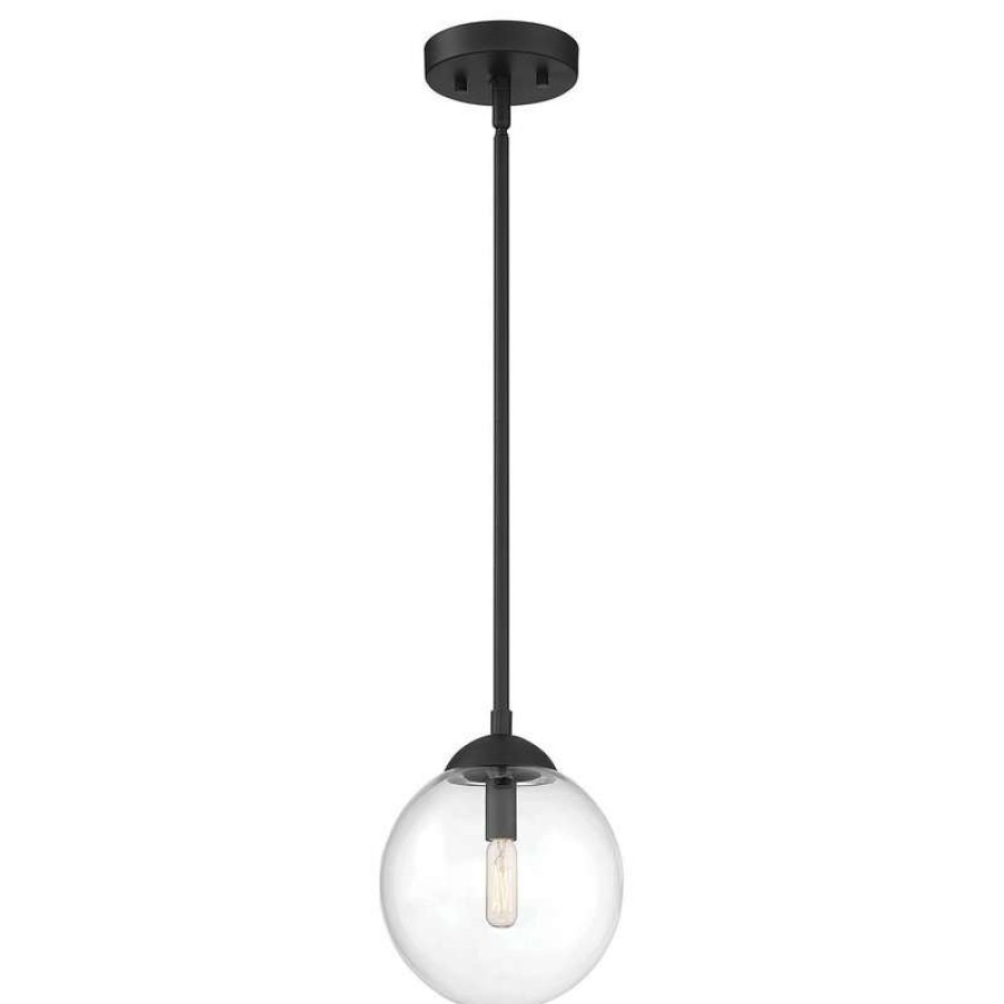 Ceiling Lighting * | Best Sale Trade Winds Lighting Trade Winds Chelsea Glass Pendant Light In Matte Black