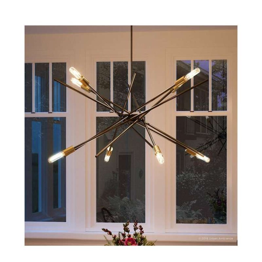 Ceiling Lighting * | Brand New Urban Ambiance Luxury Modern Chandelier, Miami Series, Olde Bronze