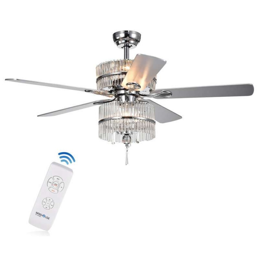 Ceiling Lighting * | Buy Warehouse Of Tiffany, Inc Wyllow Crystal 52-Inch Ceiling Fan