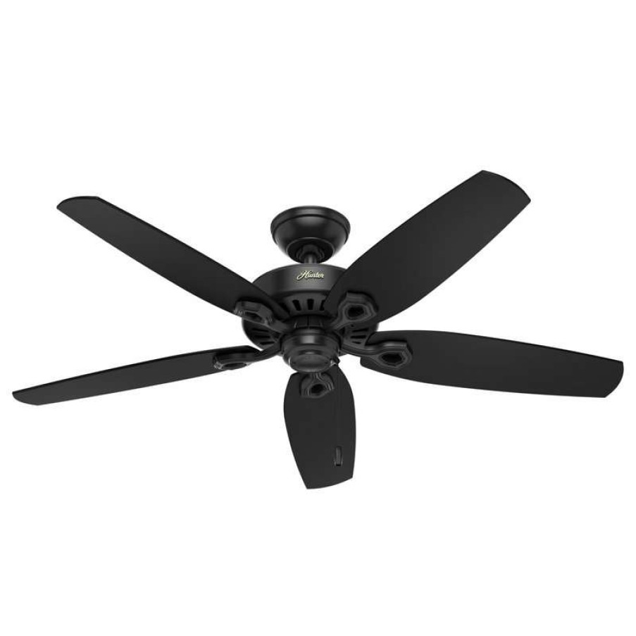 Ceiling Lighting * | New Hunter Fan Company 52 Builder Elite Damp Matte Black Ceiling Fan