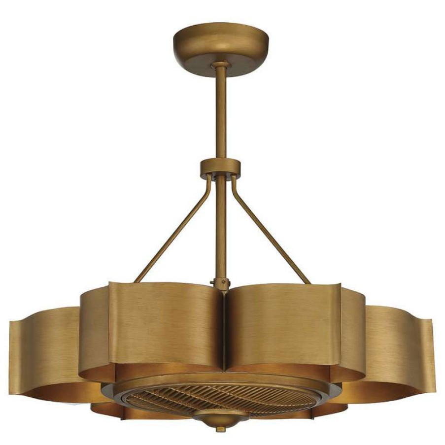 Ceiling Lighting * | New Savoy House Stockholm 6-Light Gold Patina Fan D Lier