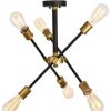 Ceiling Lighting * | Brand New Elegant Living District Axel Collection Flushmount, Black/Brass